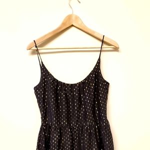 French Connection Black & Gold Threaded Dress